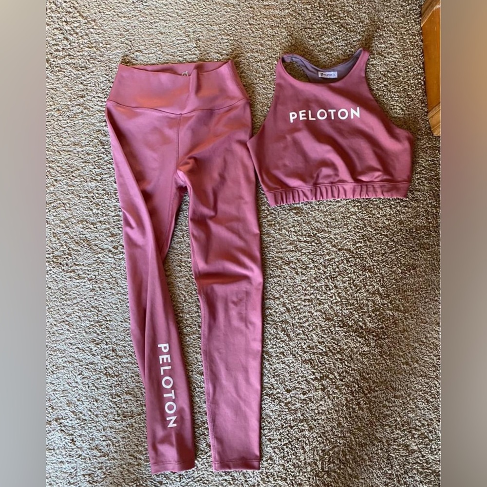 Large Peloton brand leggings and sports bra. Excellent condition